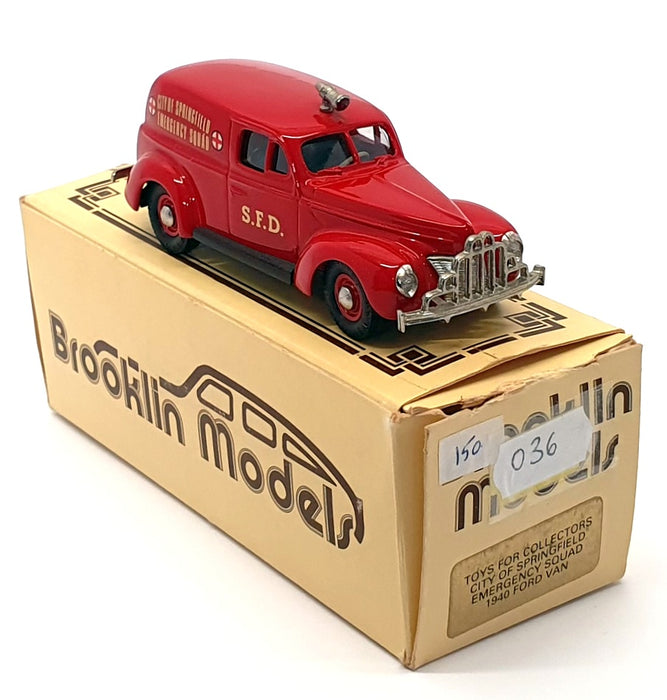 Brooklin 1/43 Scale BRK9 036 - 1940 Ford Van Emergency Squad - 1 Of 100