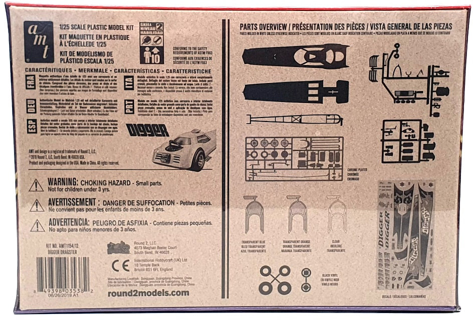AMT 1/25 Scale Unbuilt Kit AMT1154/12 - The Funny Fueller Digger