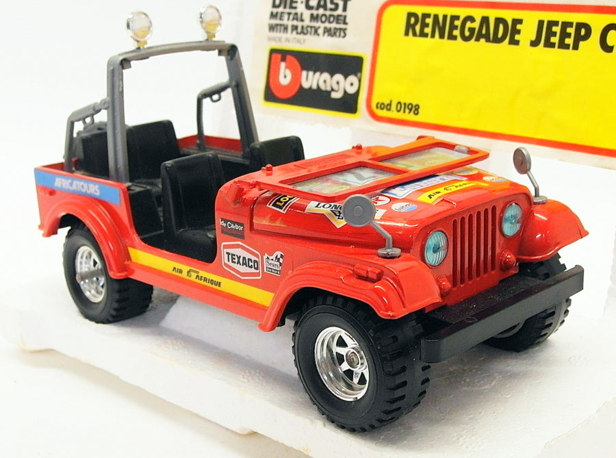 Burago 1/24 Scale Model Car 0198 - Renegade Jeep CJ-7 - Red