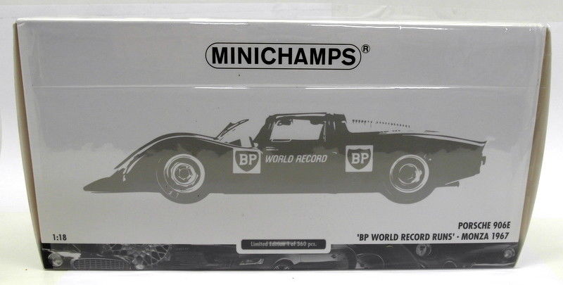 Minichamps 1/18 Scale Diecast 100 676100 Porsche 906E BP Monza 67 Model Car