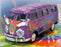 Maisto 1/25 Scale Diecast Hippie Line 32301 - Volkswagen Van Samba - Purple