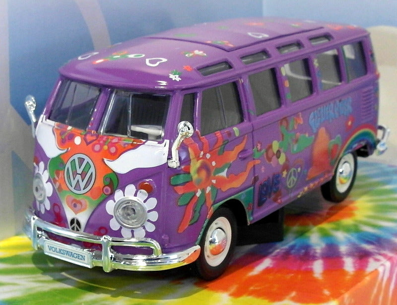 Maisto 1/25 Scale Diecast Hippie Line 32301 - Volkswagen Van Samba - Purple
