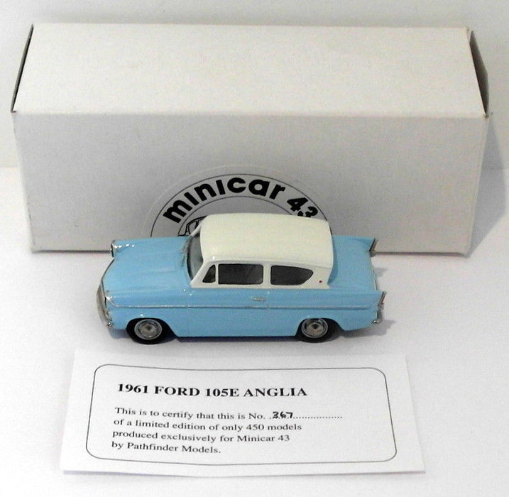 Pathfinder Minicar 43 1/43 Scale MIN2 - 1961 Ford Anglia 105E 1 Of 450 Blue
