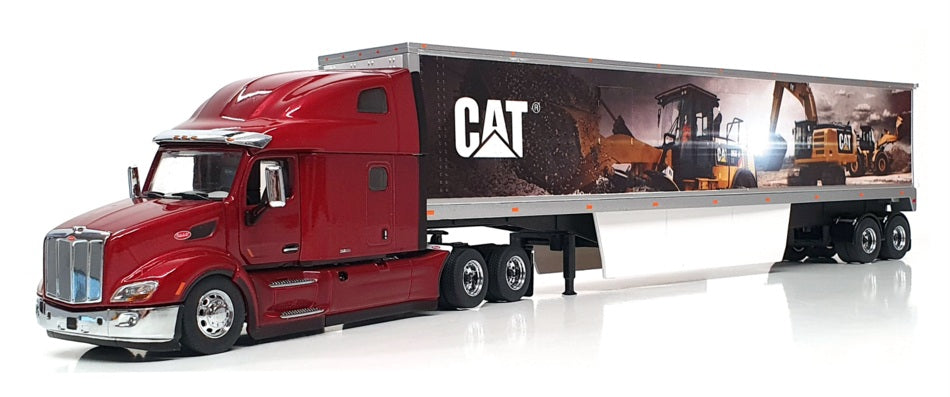 Diecast Masters 1/50 Scale 85665 - Peterbilt 579 Truck & Cat Mural Trailer - Red