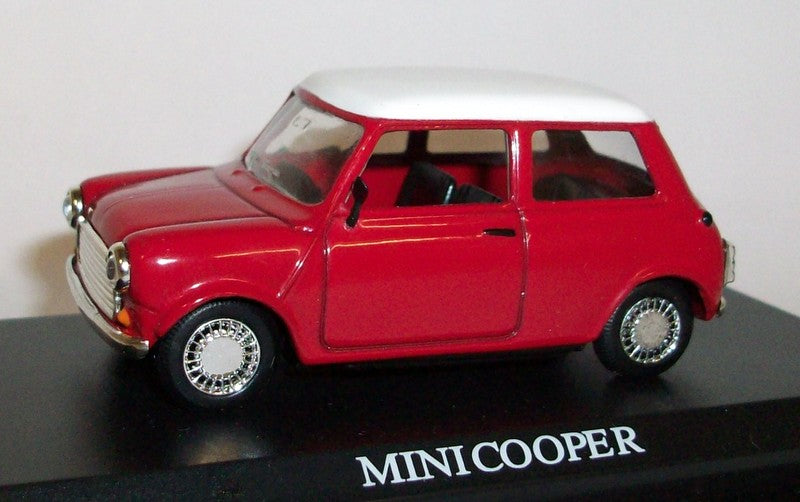 Atlas 1/43 Scale Die-cast metal model - Mini Cooper red / white