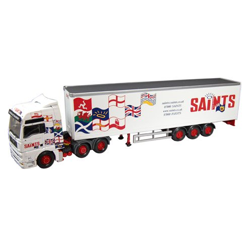 Corgi 1/50 Scale Model Truck CC13406 - MAN TGA XXL Box Trailer - Saints Transp.