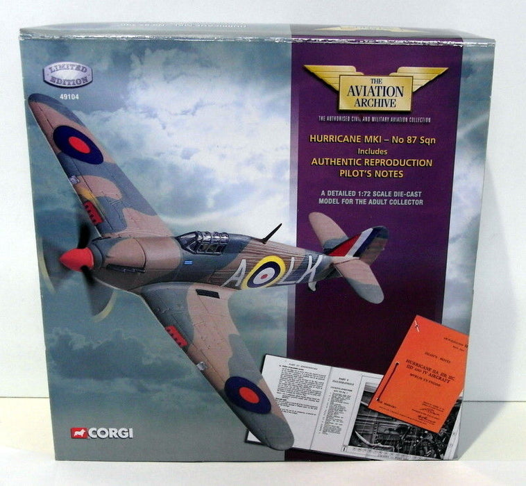 Corgi 1/72 Scale diecast 49104 Hurricane Mk1 87 Sqn