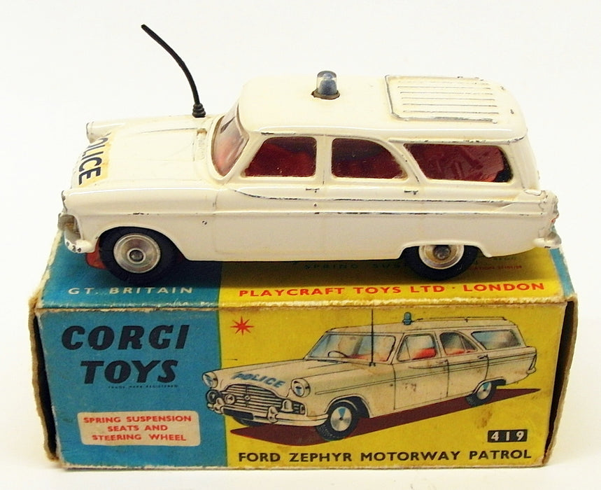 Corgi Toys Vintage Model Car 419 - Ford Zephyr Motorway Patrol