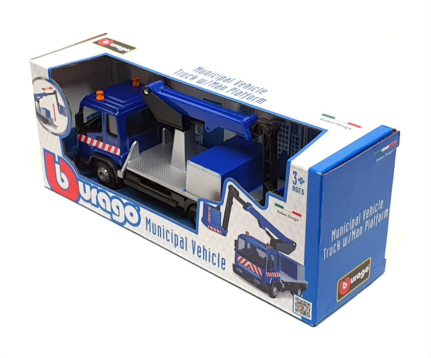 Burago Appx 16cm Long 18-32261 - Municipal Truck With Man Platform - Blue