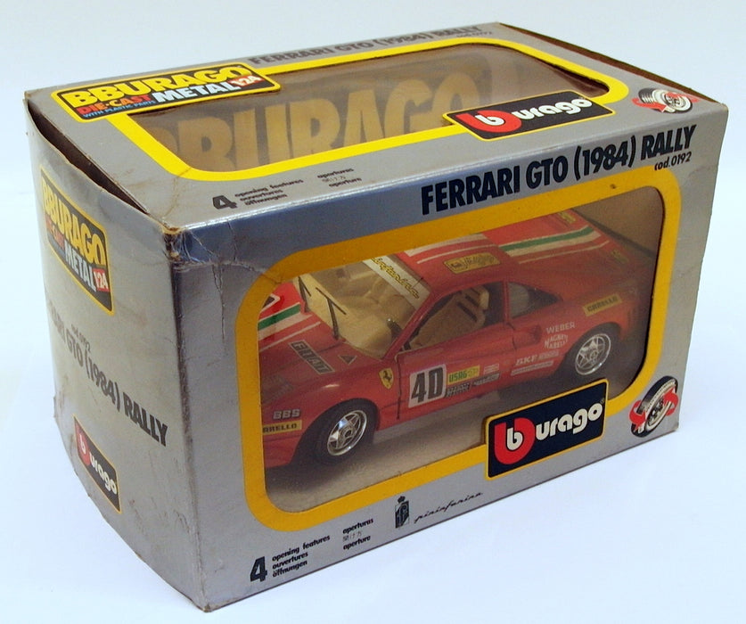 Burago 1/24 Scale Model Rally Car 0192 - 1984 Ferrari GTO - #40