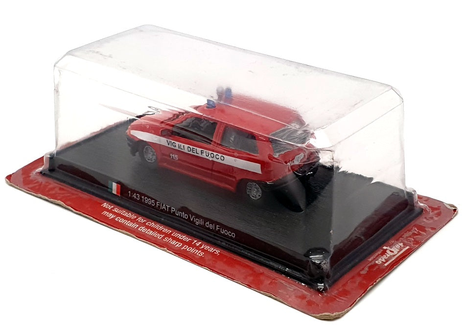 Del Prado 1/43 Scale DP2321A - 1995 Fiat Punto Vigili Del Fuoco - Red/White