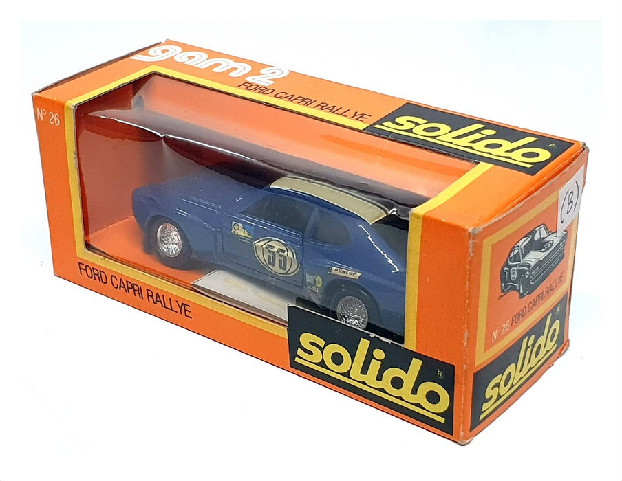 Solido 1/43 Scale No.26 - Ford Capri Rallye - #55 Blue/White