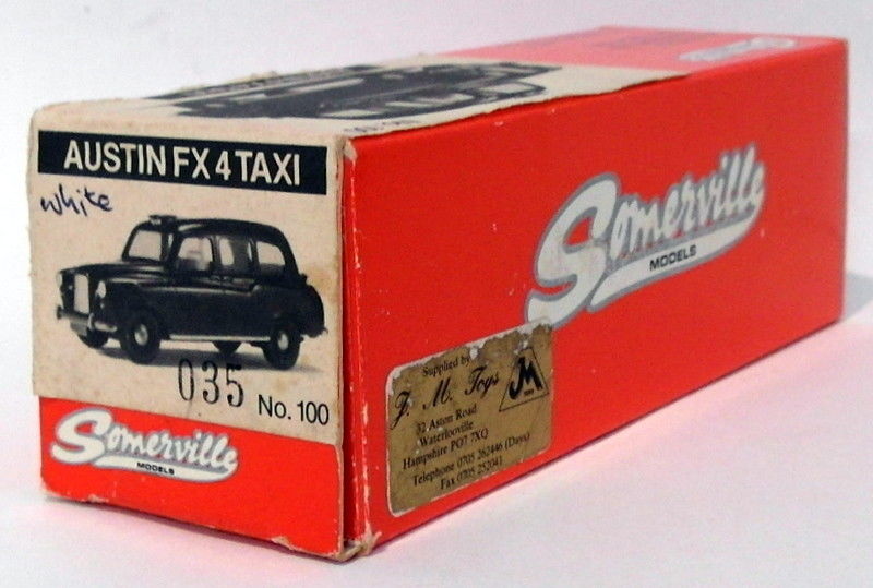 Somerville Models 1/43 Scale 100 - Austin FX4 Taxi - White