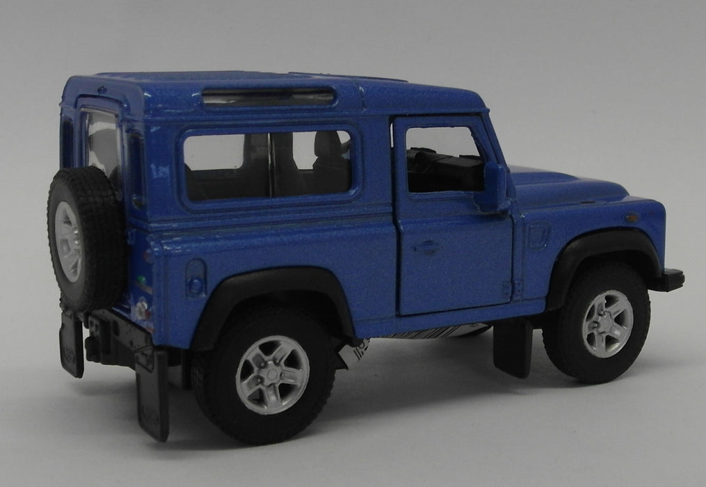 Land Rover Defender - Blue - Kinsmart Pull Back & Go Diecast Metal Model Car