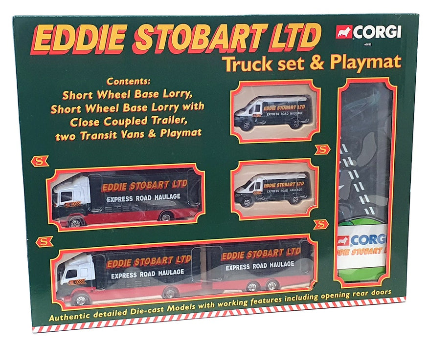 Corgi 60023 - Eddie Stobart Truck Set & Playmat - Ford Scania ERF Volvo