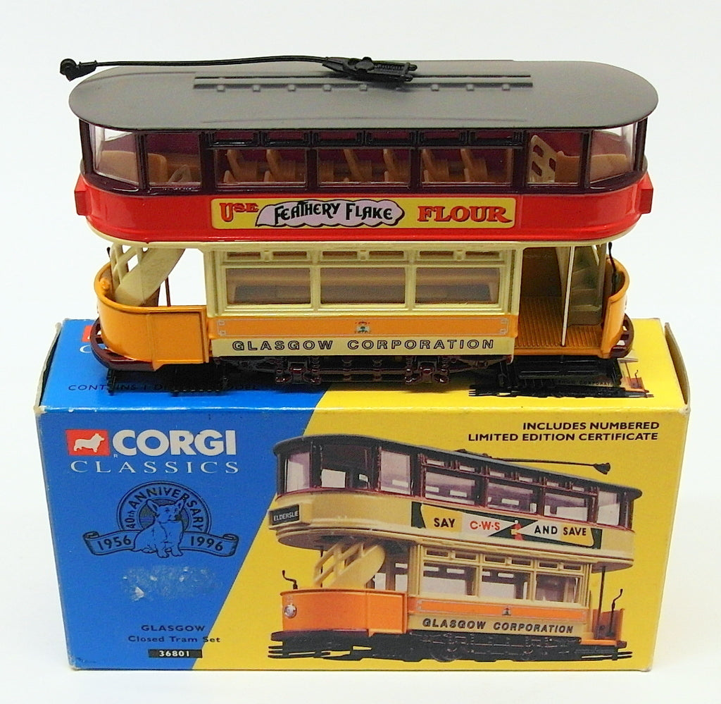 Corgi Appx 10cm Long Diecast 36801 - Glasgow Closed Tram