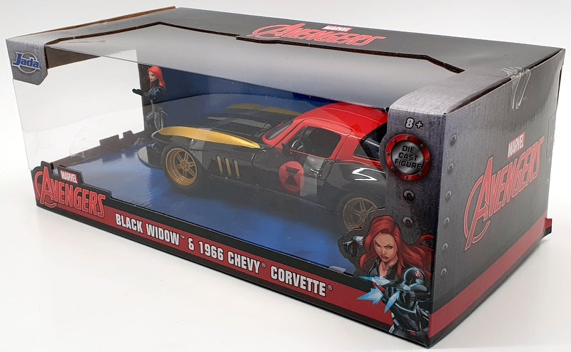 Jada 1/24 Scale Model Car 31749 - 1966 Chevy Corvette Black Widow