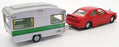 Corgi 1/43 Scale Model Car and Caravan 59102 - Mercedes Benz 190 And Caravan