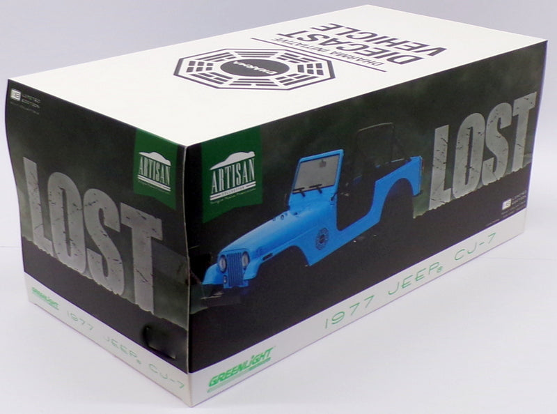 Greenlight 1/18 Scale 19064 - 1977 Jeep CJ-7 Blue - TVs Lost