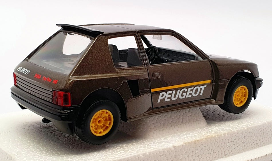 Burago 1/25 Scale Model Car 9106 - Peugeot 205 Turbo - Brown
