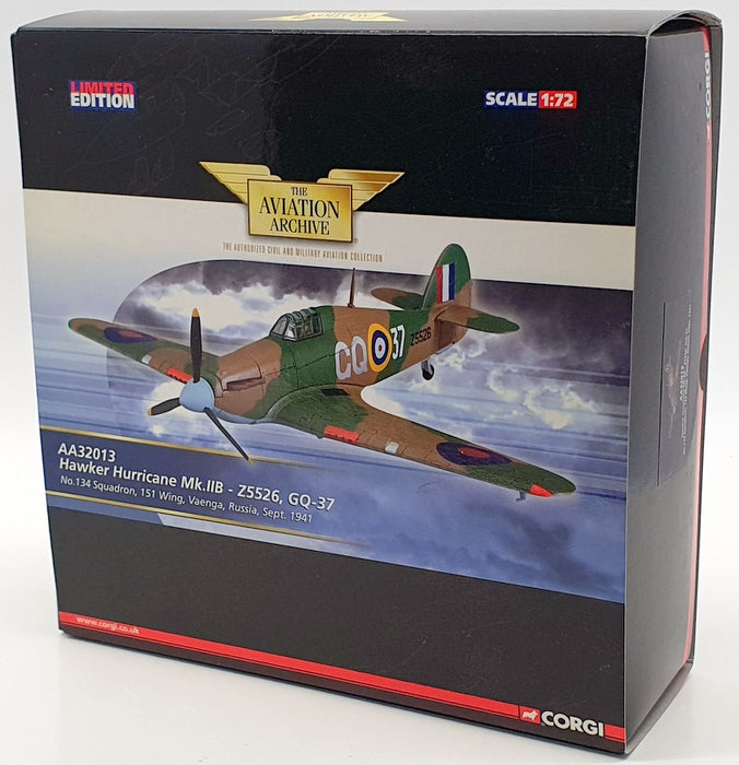 Corgi 1/72 Scale AA32013 - Hawker Hurricane Mk.IIB Z5526 GQ 37 #134 Sqd 151 Wing