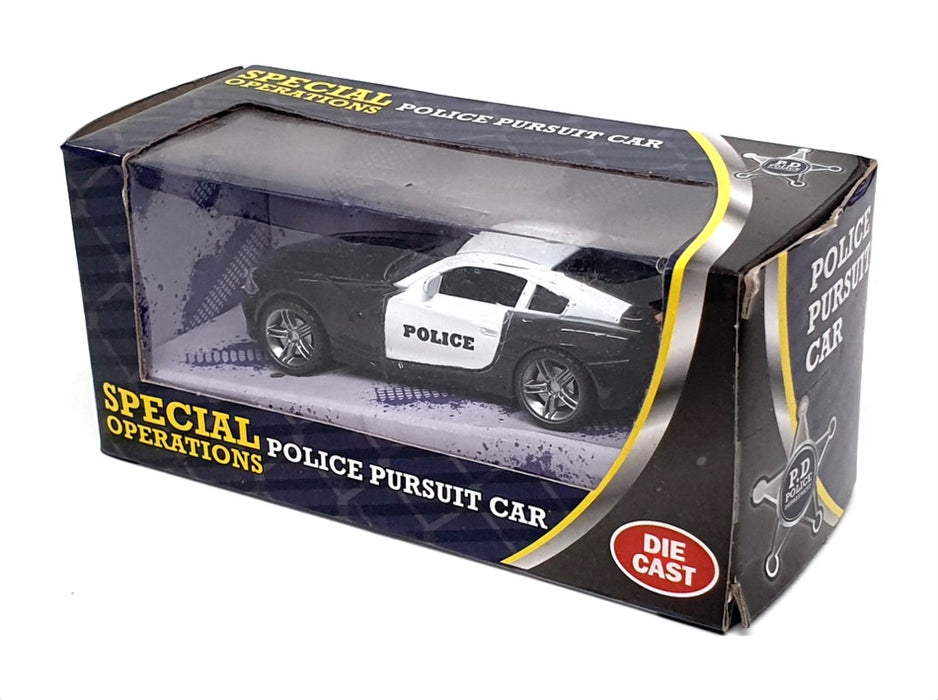 Funtastic 9cm Long Diecast 116175 - Police Pursuit Car - Black/White