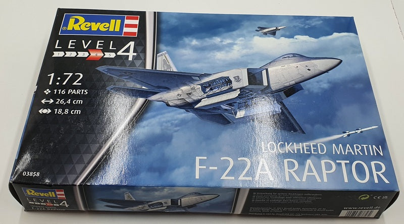 Revell 1/72 Scale Aircraft Kit 03858 - Lockheed Martin F-22A Raptor