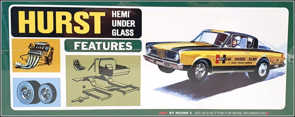 AMT 1/25 Scale Unbuilt Kit AMT1153/12 - 1966 Plymouth Barracuda Hemi Under Glass