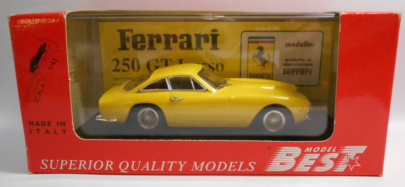 Best 1/43 Scale Metal Model - 9077 FERRARI 250 GTL 1964 STRADALE GIALLA YELLOW