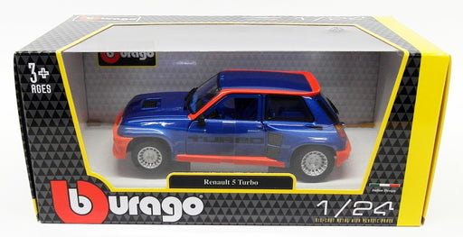 Burago 1/24 Scale Diecast Model Car 18-21088 - Renault 5 Turbo - Blue