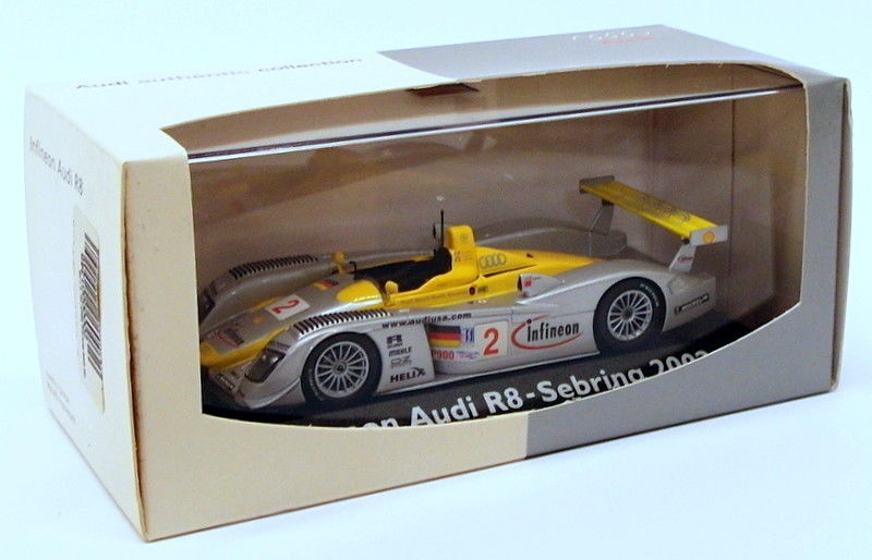 Minichamps 1/43 Scale Model Car JK20118F - Infineon Audi R8 #2 Sebring 2002