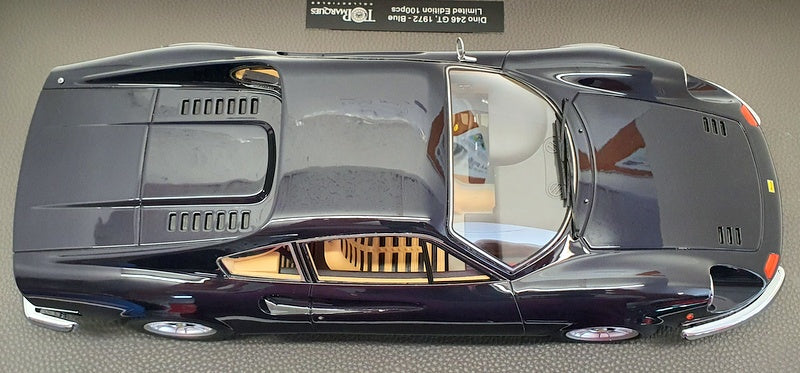 Top Marques 1/12 Scale Model Car TM1202C - 1972 Ferrari Dino 246 GT - Blue