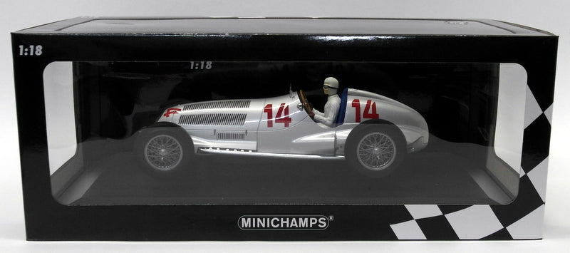 Minichamps 1/18 Scale Diecast - 155 373114 Mercedes Benz W125 Silver #14