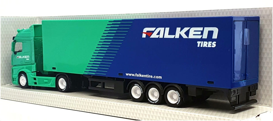 Burago 1/43 Scale 18-31460 - Mercedes Benz Hauler Truck & Trailer - Falken Tires