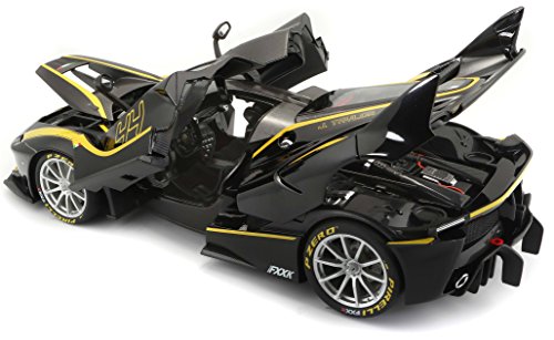 Burago 1/18 Scale Diecast - 18-16907B Ferrari FXX K Black Yellow Model Supercar