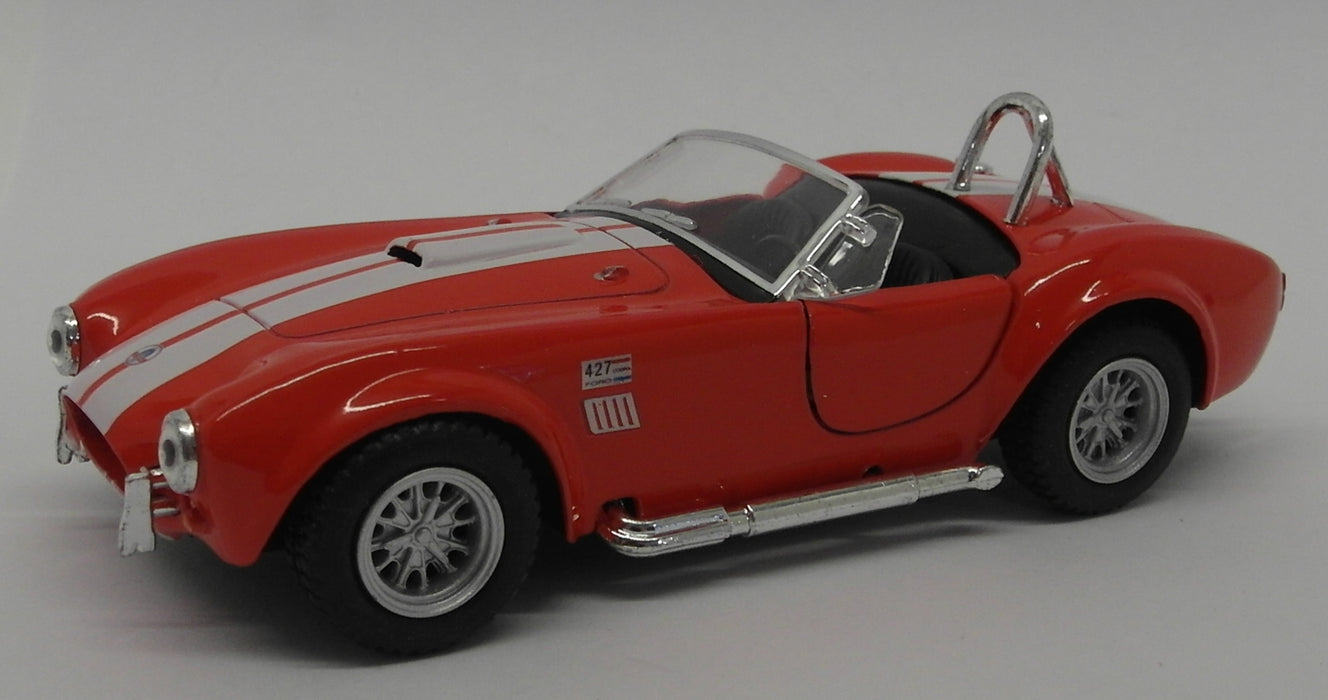 1965 Shelby Cobra 427 S/C - Red - Kinsmart Pull Back & Go Diecast Metal Model Car