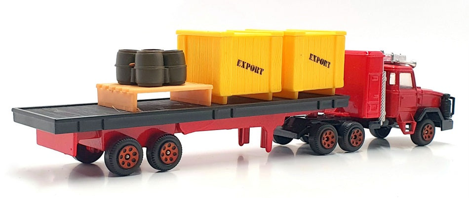 Corgi 1/64 Scale 121221A - Leyland Scammell Truck & Flatbed Trailer - Red/Black