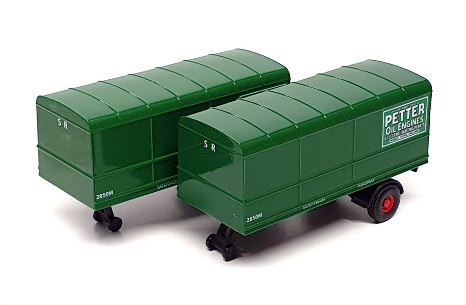Oxford 1/76 Scale 76MH008T - Southern Trailer 2x Petter Oil Engines - Green