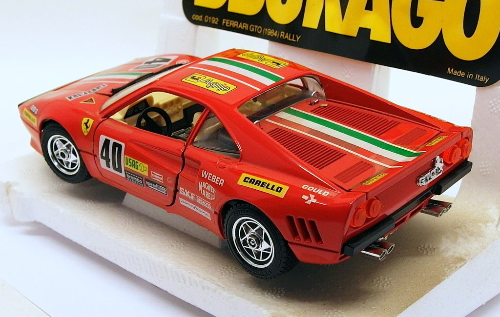 Burago 1/24 Scale Model Rally Car 0192 - 1984 Ferrari GTO - #40