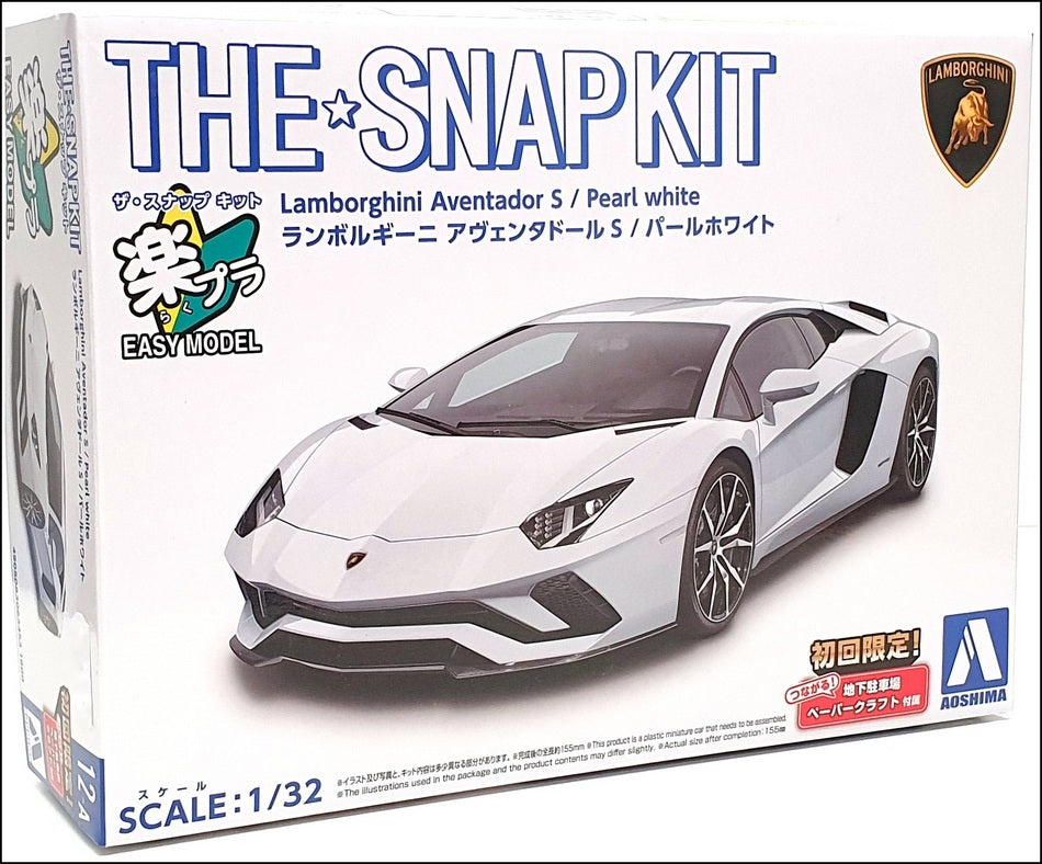 Aoshima 1/32 Scale Snap Kit 063453 - Lamborghini Aventador S - Pearl White
