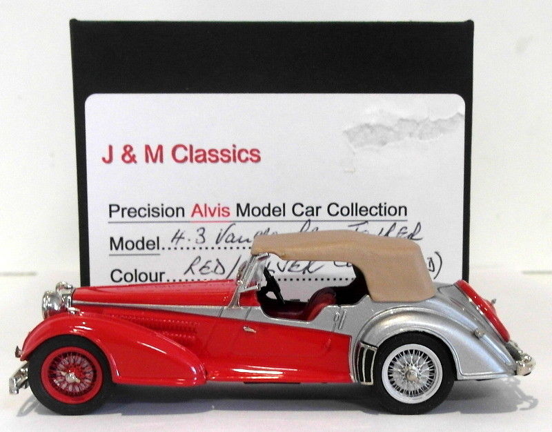 J&M Classics 1/43 Scale JM53 - Alvis 4.3 Vanden Plas Closed Hood - Red/Silver