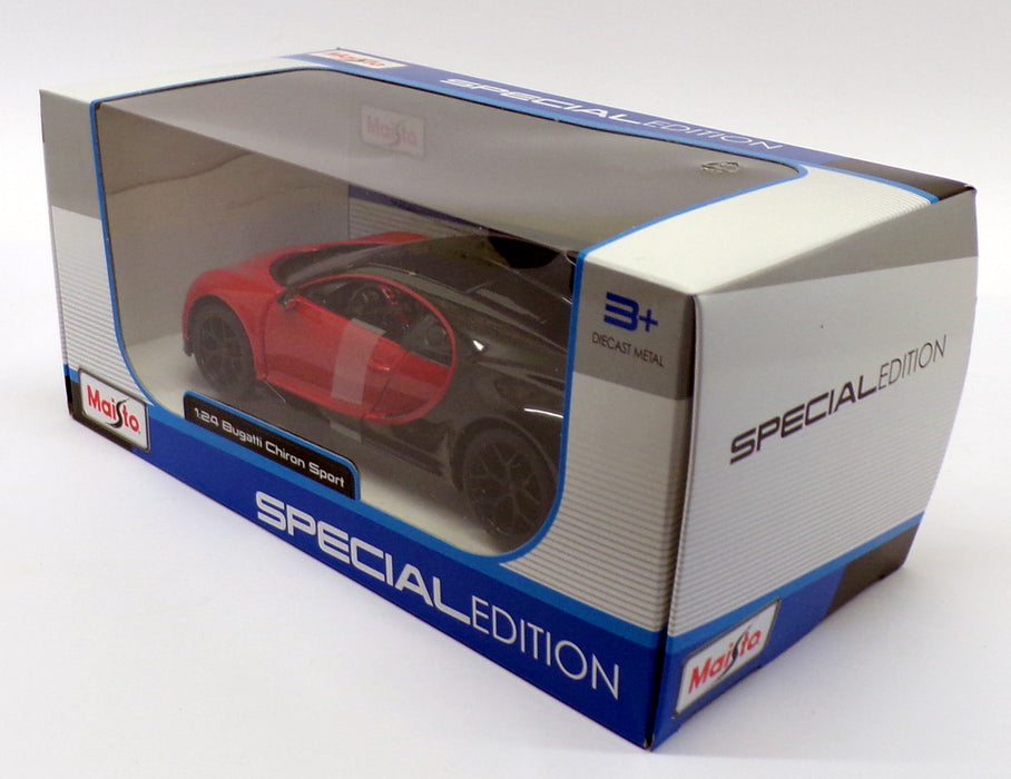 Maisto 1/24 Scale Model Car 31524 - Bugatti Chiron Sport - Red/Black