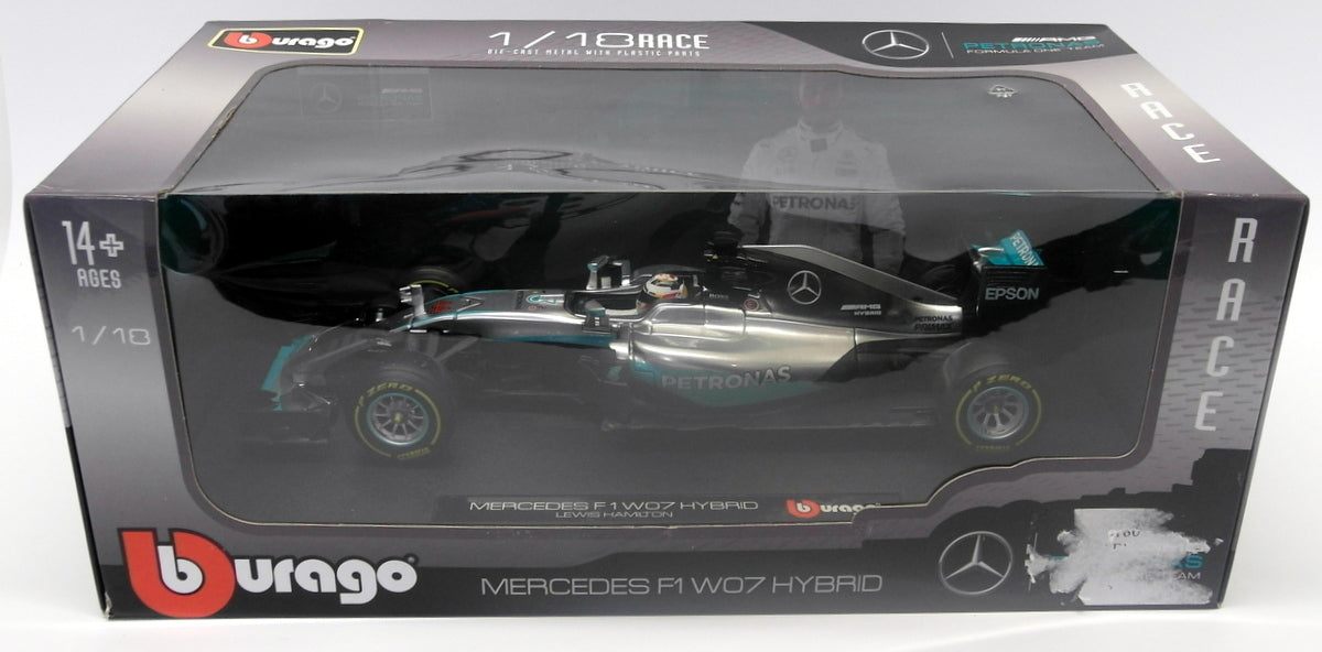 Burago 1/18 Scale 18-18001 - Mercedes F1 W07 Hybrid - Lewis Hamilton