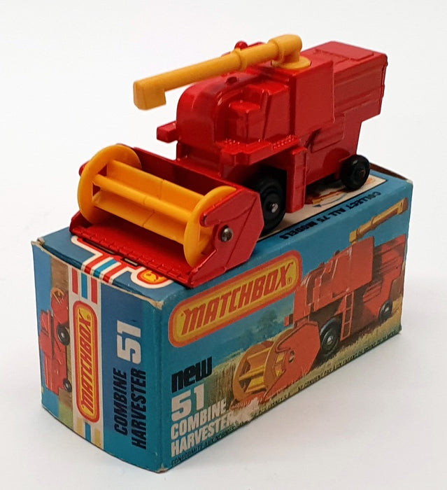 Matchbox Appx 7cm Long Diecast 51 - Combine Harvester - Red