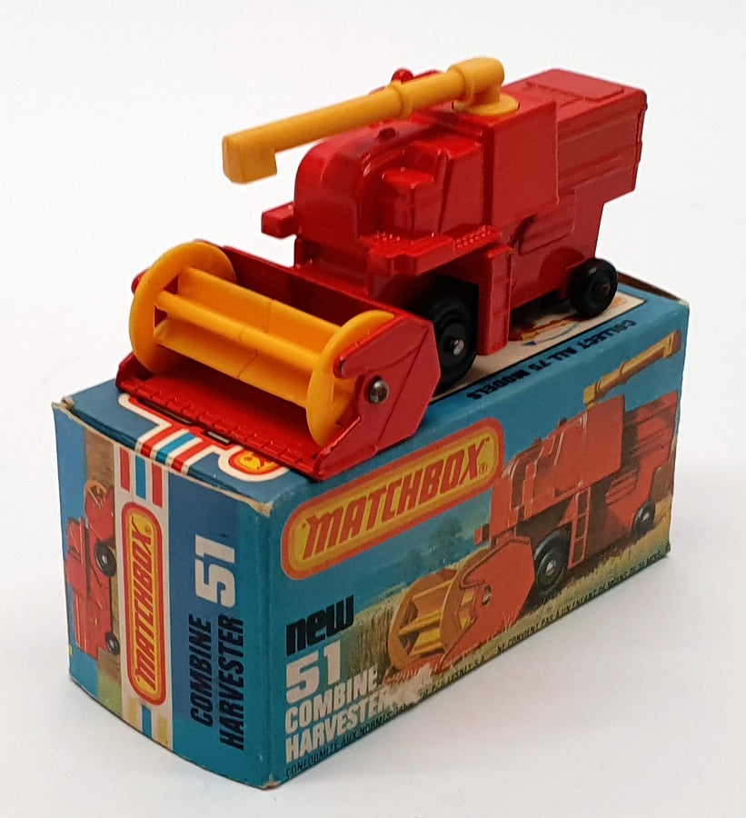Matchbox Appx 7cm Long Diecast 51 - Combine Harvester - Red