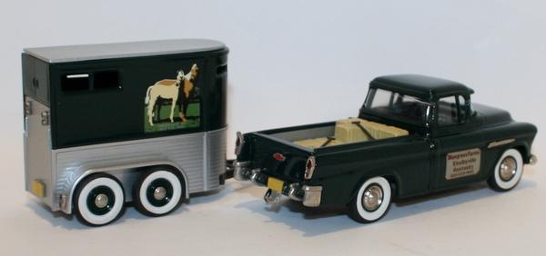 Brookin Models 1/43 Scale BRK62 & BRK53X - 1955 Chev Cameo & Trailer -Blue Grass