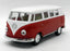 1962 VW Camper - Red - Kinsmart Pull Back & Go Metal Model Car