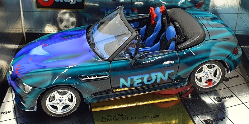 Burago 1/18 scale Diecast 3349 - BMW M Roadster Lady Neon - Blue/Green