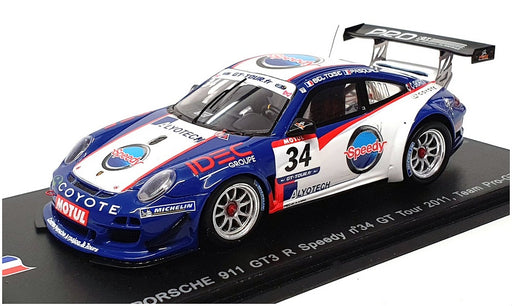 Spark 1/43 Scale SF019 - Porsche 911 GT3 R Speedy #34 GT Tour 2011