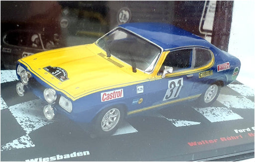 Altaya 1/43 Scale AT9323 - Ford Capri RS 2600 Rally Wiesbaden 1971 - Blue/Yellow